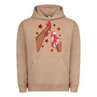 Bright Red Afro Girl Sneakers And Heels Urban Hoodie | Teevron