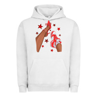 Pigment Lunar Rock Bright Red Afro Girl Sneakers and Heels Urban Hoodie - texasbilliewilder