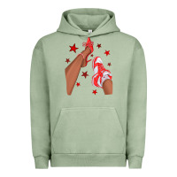 Pigment Oil Green Bright Red Afro Girl Sneakers and Heels Urban Hoodie - texasbilliewilder