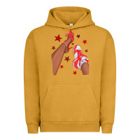 Pigment Peanut Butter Bright Red Afro Girl Sneakers and Heels Urban Hoodie - texasbilliewilder