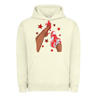Pigment Pistachio Bright Red Afro Girl Sneakers and Heels Urban Hoodie - texasbilliewilder