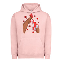 Pigment Salmon Bright Red Afro Girl Sneakers and Heels Urban Hoodie - texasbilliewilder