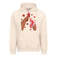 Sandshell Bright Red Afro Girl Sneakers and Heels Urban Hoodie - texasbilliewilder