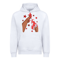 White Bright Red Afro Girl Sneakers and Heels Urban Hoodie - texasbilliewilder