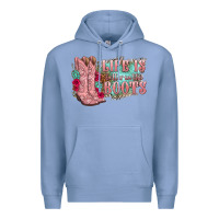 Colony Blue life is better in the boots Premium Hoodie - texasbilliewilder