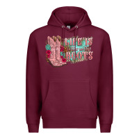 Burgundy life is better in the boots Premium Hoodie - texasbilliewilder
