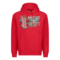 Red life is better in the boots Premium Hoodie - texasbilliewilder