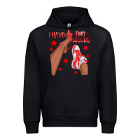 Black Bright Red I Have Two Moods Afro Girl Sneakers Urban Hoodie - texasbilliewilder