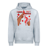 Heather Grey Bright Red I Have Two Moods Afro Girl Sneakers Urban Hoodie - texasbilliewilder