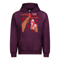 Mauve Wine Bright Red I Have Two Moods Afro Girl Sneakers Urban Hoodie - texasbilliewilder