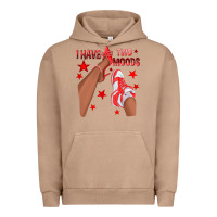 Bright Red I Have Two Moods Afro Girl Sneakers Urban Hoodie | Teevron