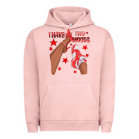 Pigment Salmon Bright Red I Have Two Moods Afro Girl Sneakers Urban Hoodie - texasbilliewilder