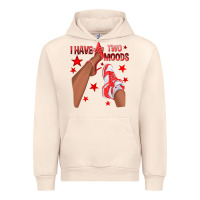 Sandshell Bright Red I Have Two Moods Afro Girl Sneakers Urban Hoodie - texasbilliewilder