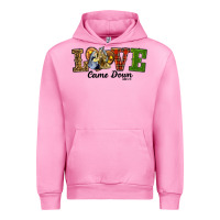 Fuchsia Pink Love Came Down Baby Jesus Christmas Urban Hoodie - RanaPortraitStore