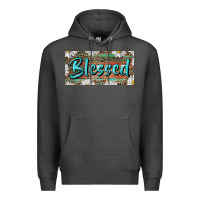 Charcoal Heather Blessed With Daisy And Leopard Premium Hoodie - RanaPortraitStore