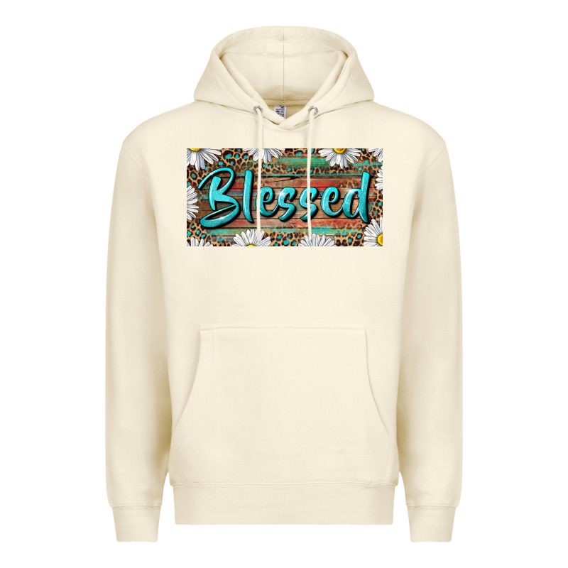 Blessed With Daisy And Leopard Premium Hoodie by RanaPortraitStore | Teevron
