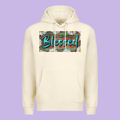 Premium Hoodie Blessed With Daisy And Leopard
