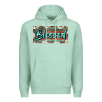 Seafoam Blessed With Daisy And Leopard Premium Hoodie - RanaPortraitStore