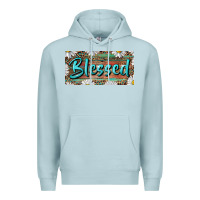 Blue Mist Blessed With Daisy And Leopard Premium Hoodie - RanaPortraitStore