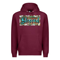 Burgundy Blessed With Daisy And Leopard Premium Hoodie - RanaPortraitStore