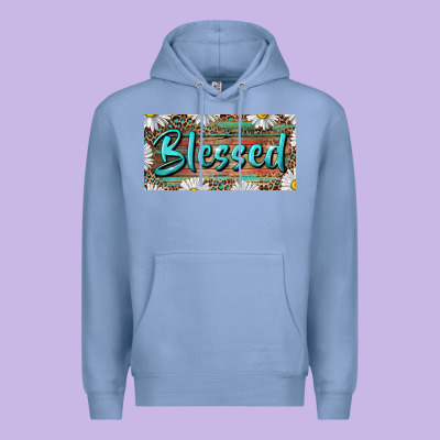 Premium Hoodie Blessed With Daisy And Leopard