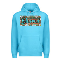 Ocean Blue Blessed With Daisy And Leopard Premium Hoodie - RanaPortraitStore