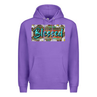 Purple Blessed With Daisy And Leopard Premium Hoodie - RanaPortraitStore