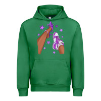 Emerald Purple Afro Girl Sneakers and Heels Urban Hoodie - texasbilliewilder