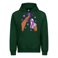 Forest Green Purple Afro Girl Sneakers and Heels Urban Hoodie - texasbilliewilder