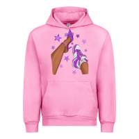 Fuchsia Pink Purple Afro Girl Sneakers and Heels Urban Hoodie - texasbilliewilder