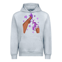 Heather Grey Purple Afro Girl Sneakers and Heels Urban Hoodie - texasbilliewilder