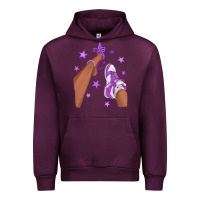 Mauve Wine Purple Afro Girl Sneakers and Heels Urban Hoodie - texasbilliewilder