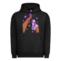 Pigment Black Purple Afro Girl Sneakers and Heels Urban Hoodie - texasbilliewilder