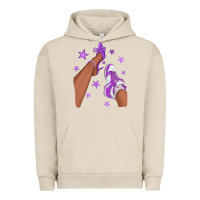 Pigment French Oak Purple Afro Girl Sneakers and Heels Urban Hoodie - texasbilliewilder