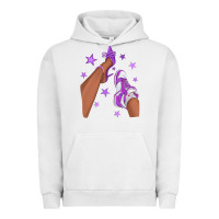 Pigment Lunar Rock Purple Afro Girl Sneakers and Heels Urban Hoodie - texasbilliewilder