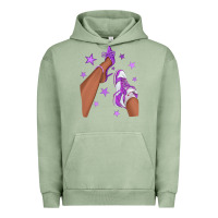 Pigment Oil Green Purple Afro Girl Sneakers and Heels Urban Hoodie - texasbilliewilder