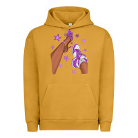 Pigment Peanut Butter Purple Afro Girl Sneakers and Heels Urban Hoodie - texasbilliewilder