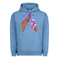 Pigment Pebble Blue Purple Afro Girl Sneakers and Heels Urban Hoodie - texasbilliewilder