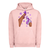 Pigment Salmon Purple Afro Girl Sneakers and Heels Urban Hoodie - texasbilliewilder