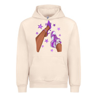 Sandshell Purple Afro Girl Sneakers and Heels Urban Hoodie - texasbilliewilder