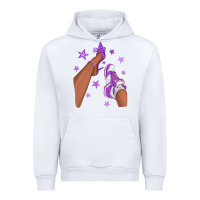 White Purple Afro Girl Sneakers and Heels Urban Hoodie - texasbilliewilder