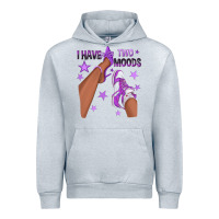 Heather Grey Purple I Have Two Moods Afro Girl Sneakers Urban Hoodie - texasbilliewilder