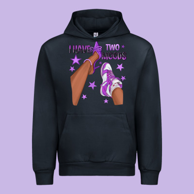 Purple I Have Two Moods Afro Girl Sneakers Urban Hoodie Designed By Texasbilliewilder