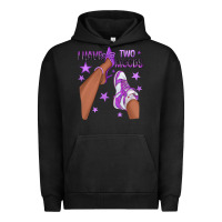 Pigment Black Purple I Have Two Moods Afro Girl Sneakers Urban Hoodie - texasbilliewilder