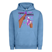 Pigment Pebble Blue Purple I Have Two Moods Afro Girl Sneakers Urban Hoodie - texasbilliewilder