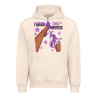 Sandshell Purple I Have Two Moods Afro Girl Sneakers Urban Hoodie - texasbilliewilder