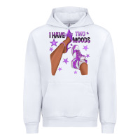 White Purple I Have Two Moods Afro Girl Sneakers Urban Hoodie - texasbilliewilder