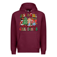 Burgundy just a girl who loves christmas Premium Hoodie - Zillion Design Studio