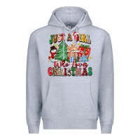 Heather Grey just a girl who loves christmas Premium Hoodie - Zillion Design Studio