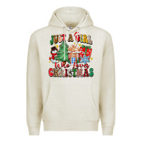Oatmeal Heather just a girl who loves christmas Premium Hoodie - Zillion Design Studio